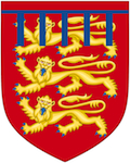 Figure 7: an early label: the arms of the Lord Edward (the future Edward I), as heir to Henry III of England.