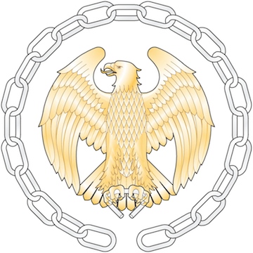 Figure: another form of the Geal 'Eagle and Chain' badge.