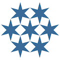 Figure: another distinct form of the 'Seven Stars' badge with interstitial squares