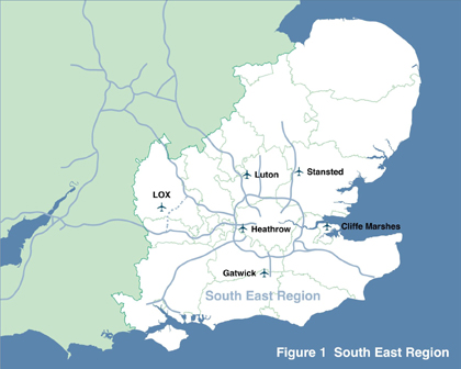 Location map: LOX in the South East Region