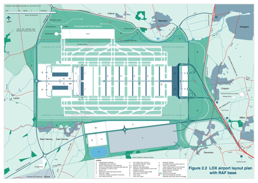 Revised airport layout including RAF station