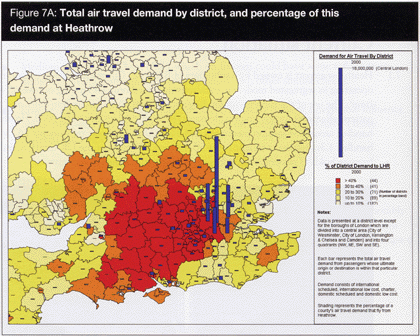 Spatial distribution of demand for Heathrow